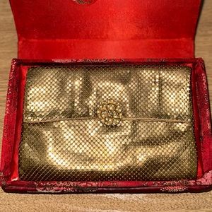 Vintage Whiting & Davis Clutch Stored In Vintage Jade Dynasty Collection Box